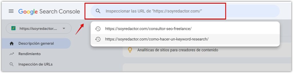 Ingresa la URL para verificar si está o no indexada en Google