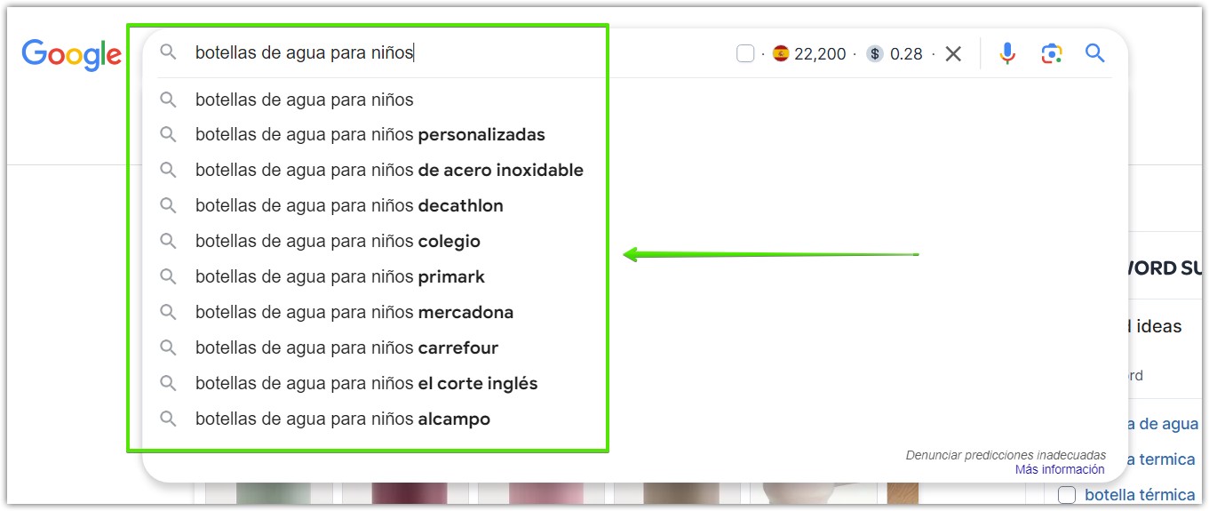 autocompletar de google