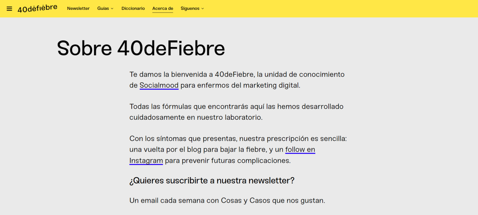 Otro ejemplo de una página Sobre Nosotros